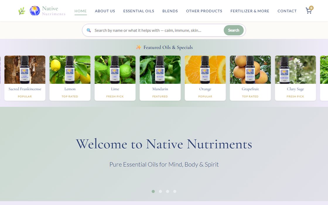 The Native Nutriments online store I built
