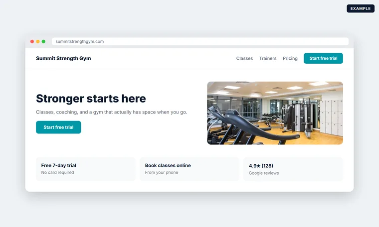 Your website + sign-up