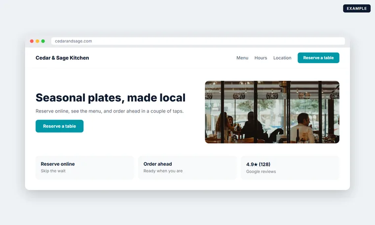 Your website + reservations