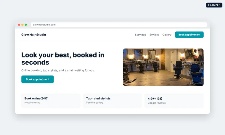 Your website + booking