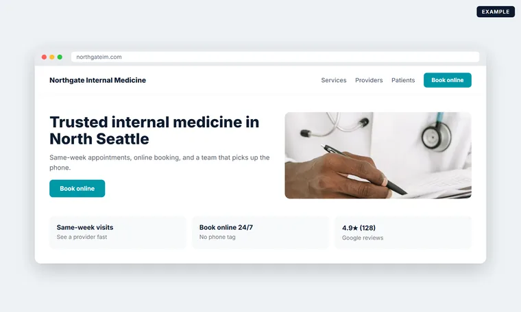 Your website + online booking